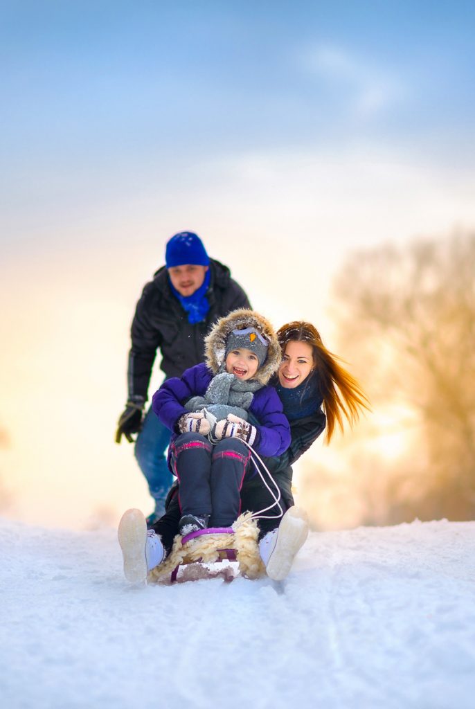 luge en famille